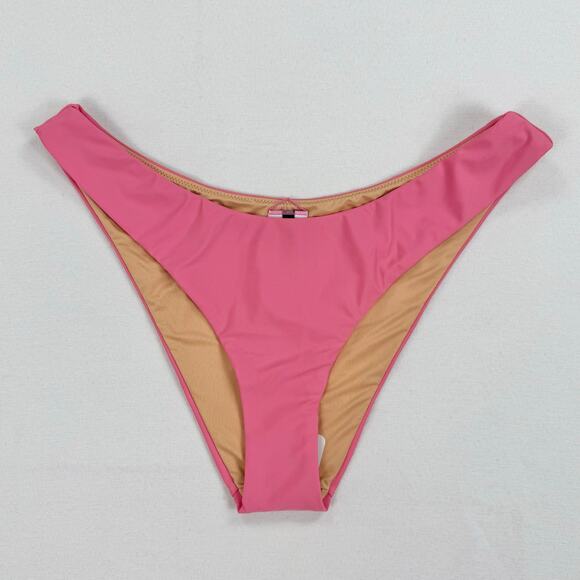 J Crew Women's Curved Waist Cheeky Bikini Bottom Medium Pink BC125 - Picture 1 of 10